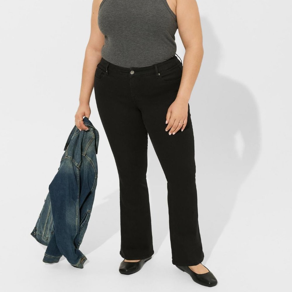 Torrid Perfect Slim Boot Vintage Stretch Mid-Rise Jean; Black; 12XS